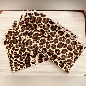 Leopard zip pouches, set of 10